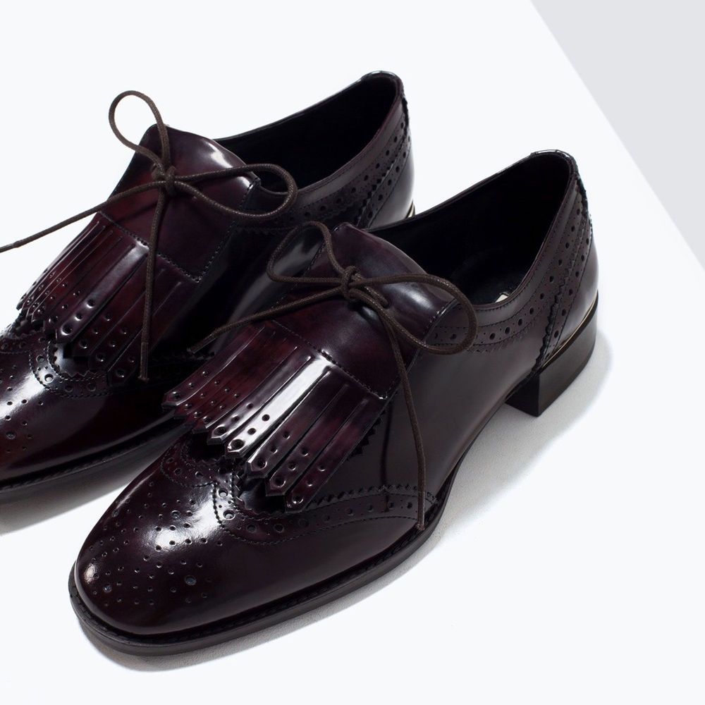 Zara real leather loafers